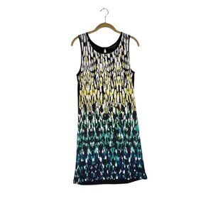 Banana Republic Factory Tank Dress Black Yellow Blue Gradient Womens Size Medium